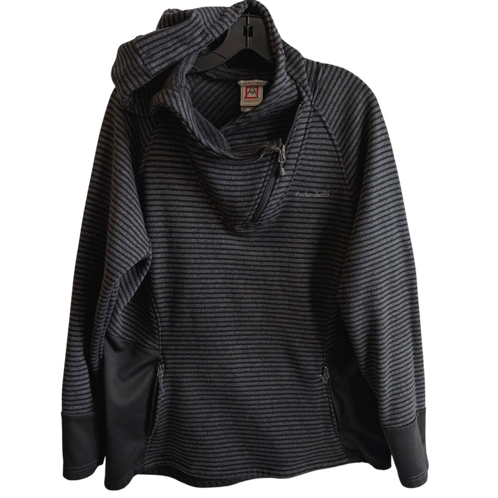 Avalanche‎ Outdoor Supply Company Women's Striped Fleece Hoodie Pullover XXL
